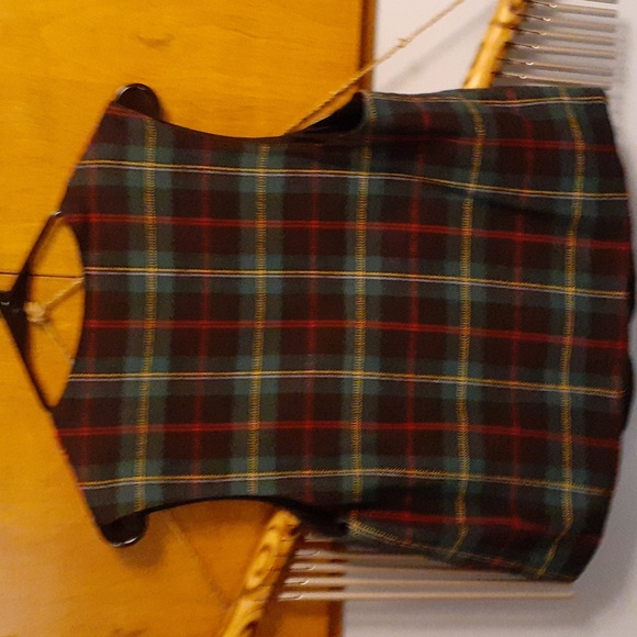Vintage! Esp Jean's  plaid vest  size small - Picture 2 of 3